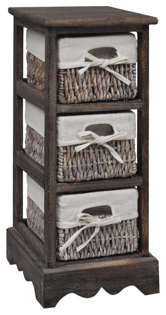 Vidaxl Wooden Storage Rack 3 Weaving Baskets Coastal Cabinets By Vida Xl International B V Wooden Storage Rack 3 Weaving Baskets