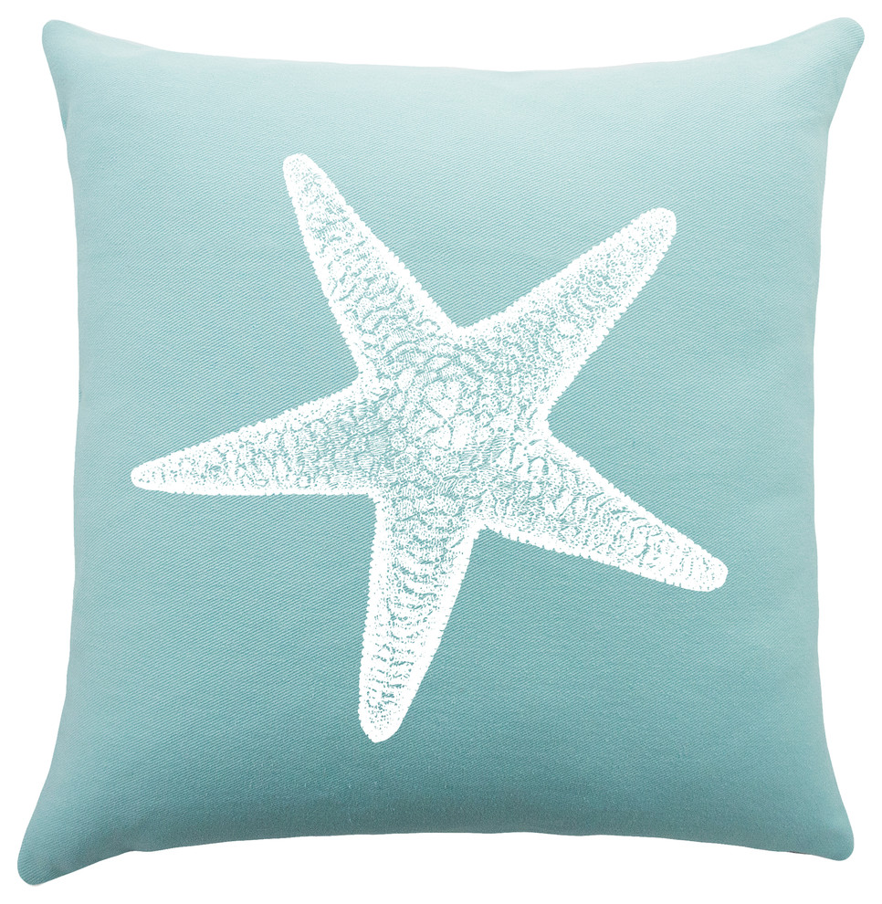 Navy Blue Starfish Shaped Throw Pillow 12" Nautical Beach House Coastal Decor 