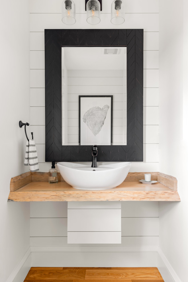 Example of a mountain style powder room design