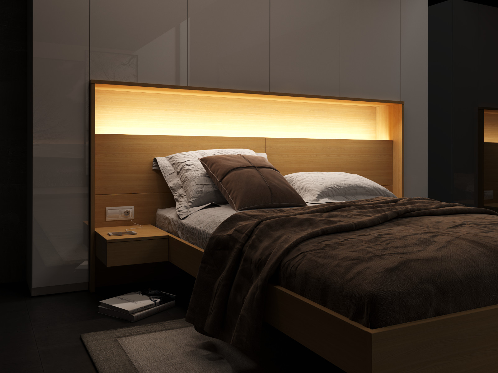 Кровать с подсветкой Intra