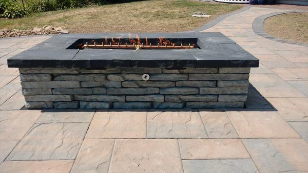 Patio with gas fire pit