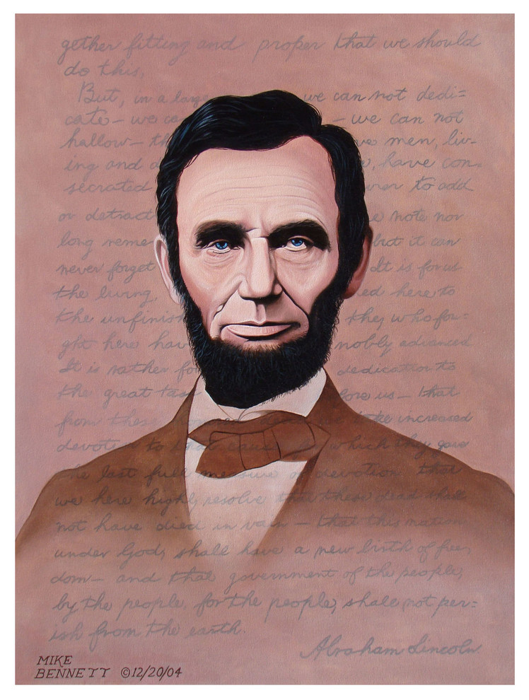 Mike Bennett Lincoln #8 - Gettysburg Address Art Print, 9"x12"