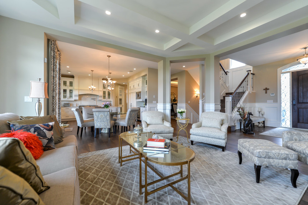 Transitional home design photo in Edmonton