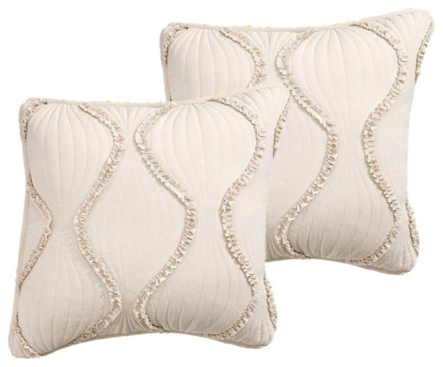 18"X18Inch Katy Ruffle Decorative Throw  Pillow Cushion Sofa Bed 