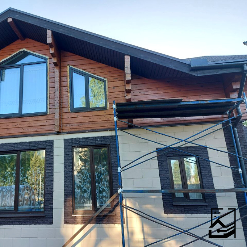 Покраска дома лессирующим септиком