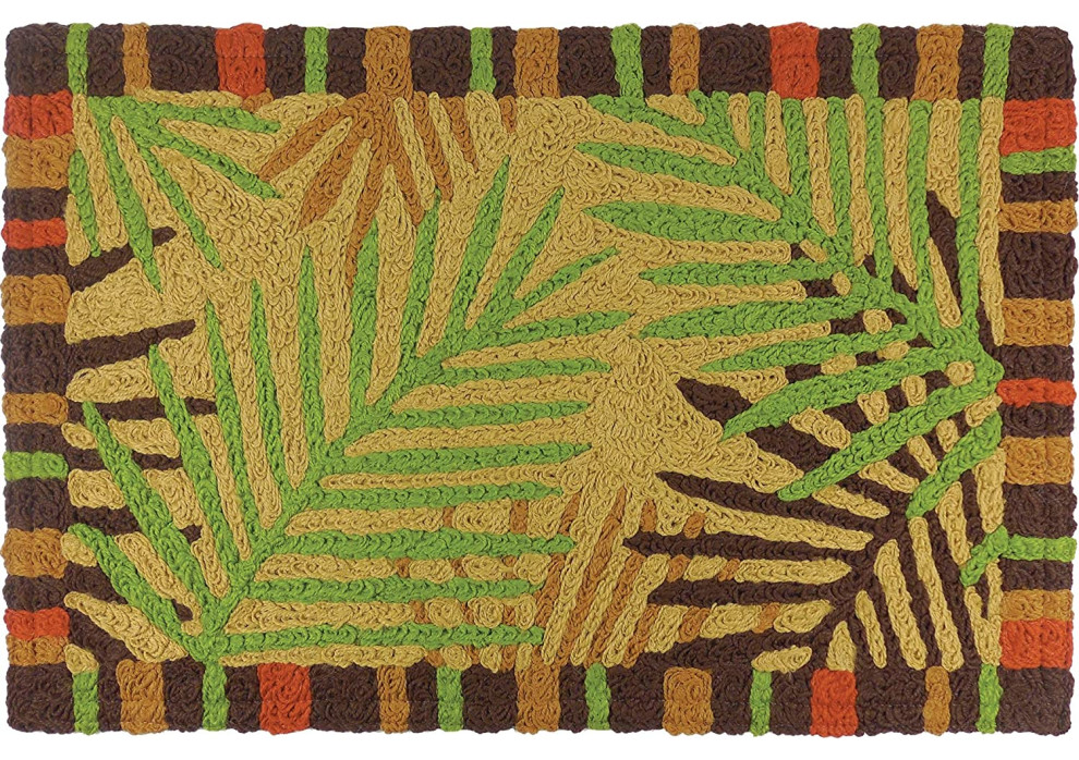JellyBean Accent Rug Tropical Leaves Tropical Outdoor Rugs by