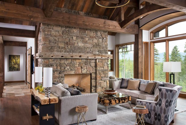 Summit Views at Whitefish Hills rustico-salon