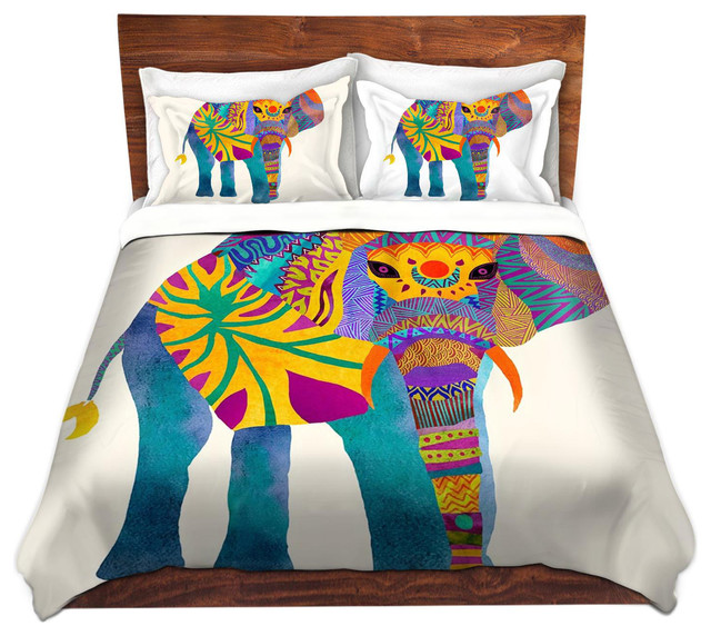 Dianoche Duvet Covers Twill Whimsical Elephant I Transitional Dianoche Duvet Covers Twill Whimsical Elephant I