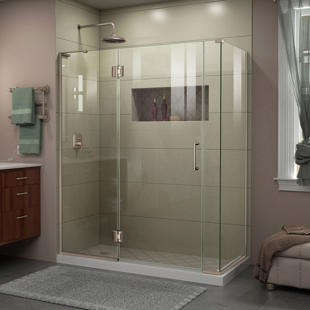 Dreamline Unidoor X 58 1 2 X30 3 8 X72 Frameless Hinged Shower Dreamline Unidoor X 58 1 2 X30 3 8 X72 Frameless Hinged Shower Enclosure Contemporary Stalls And Kits By