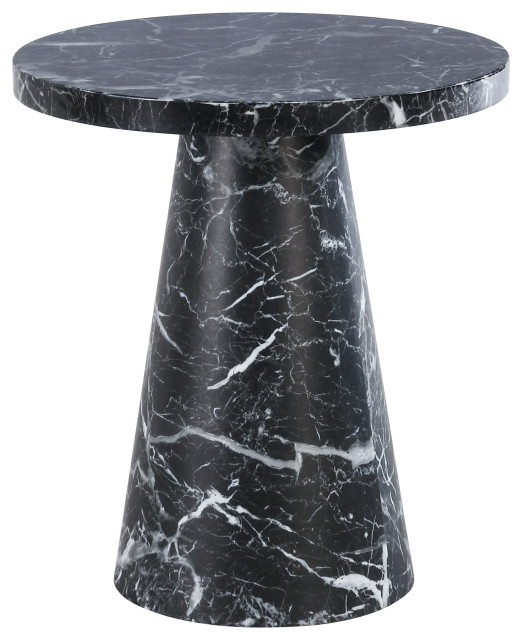 Omni Faux Marble 20" Round End Table Transitional Side Tables And End Tables by Meridian