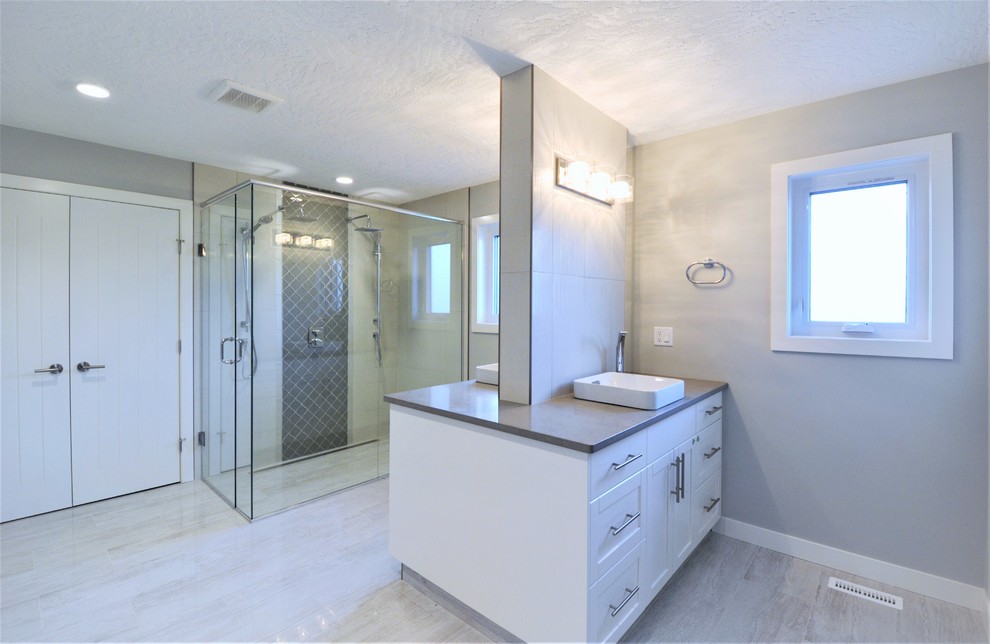 Inspiration for a transitional home design remodel in Calgary