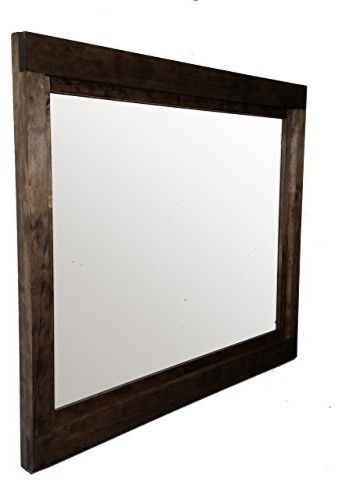 Dark Walnut Farmhouse Style Vanity, Rustic Vanity Mirror