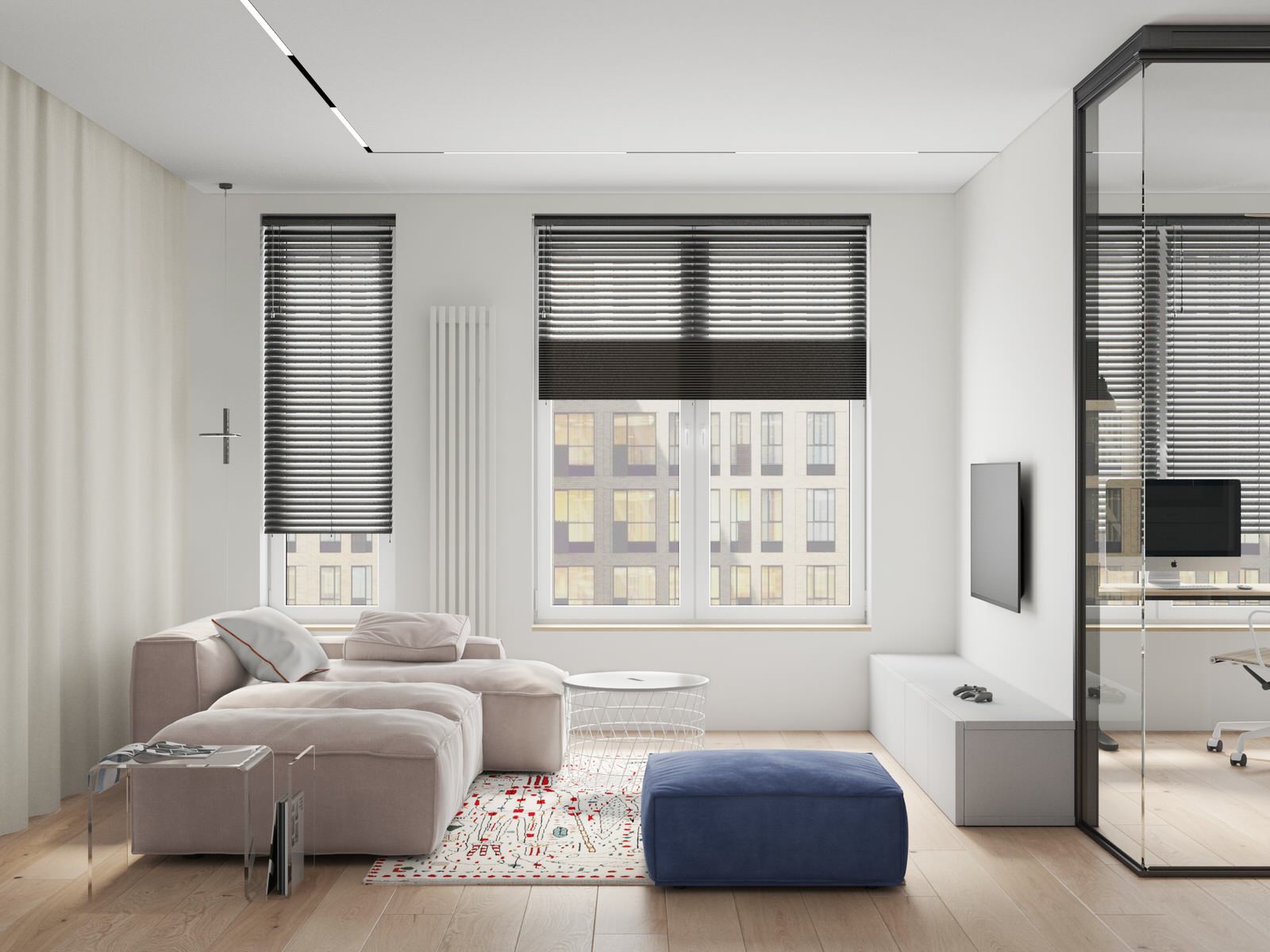 Вид на гостиную со стороны кухни