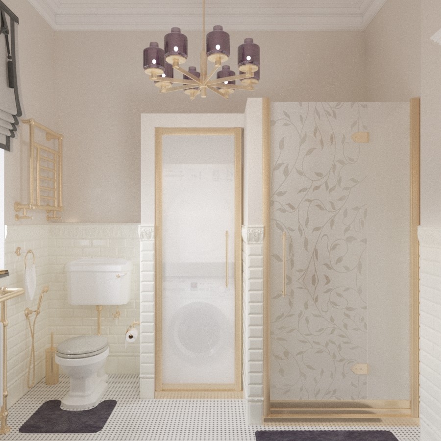 Квартира на Спиридоновке. Дизайн санузла в парижском стиле