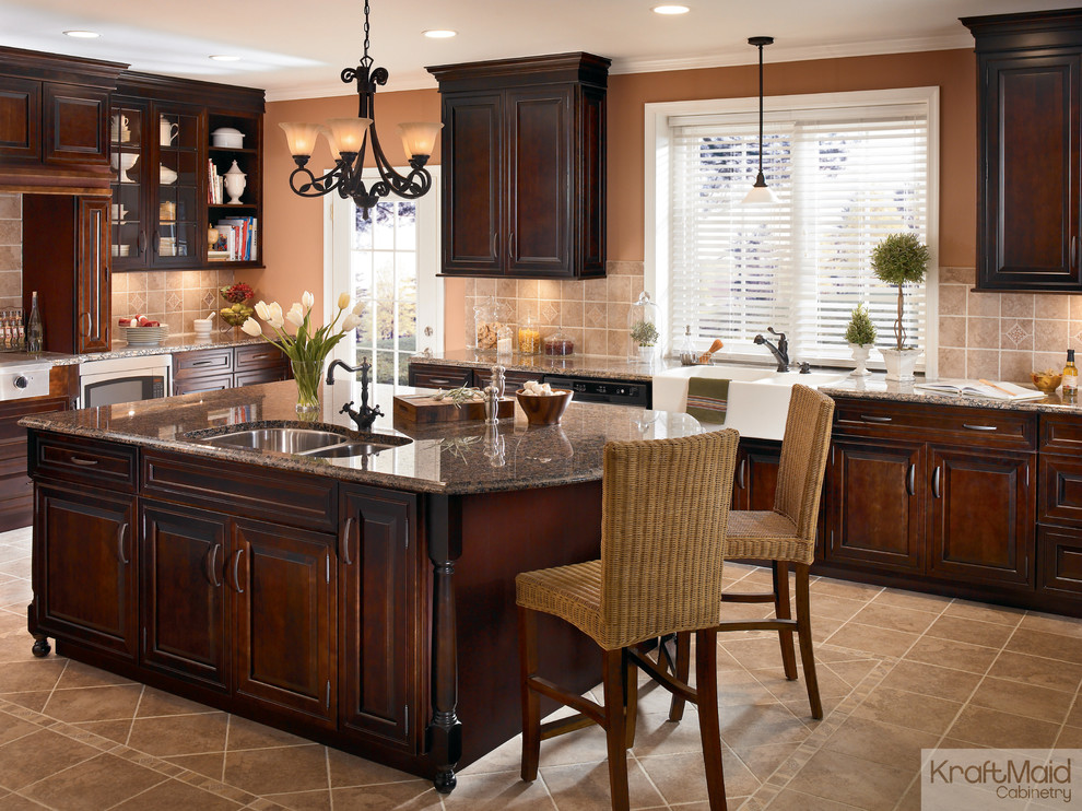 Kraftmaid Cherry Peppercorn Cabinetry In Ginger With Sable Glaze