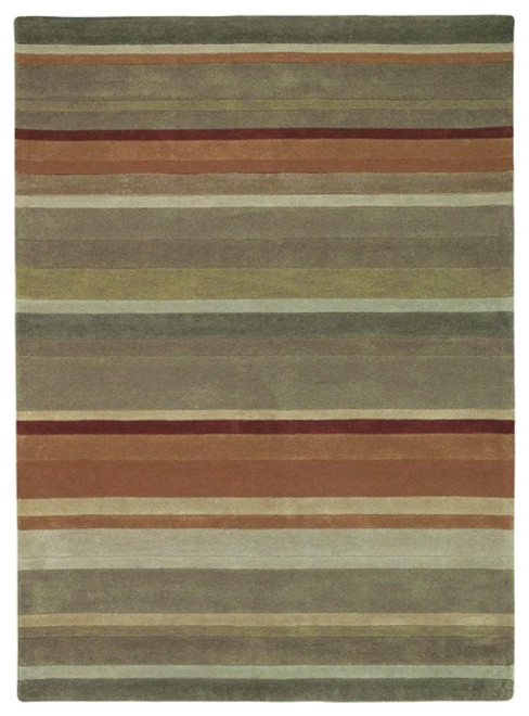 Sands Trio Stripes Green Area Rug, 5'X7'6"