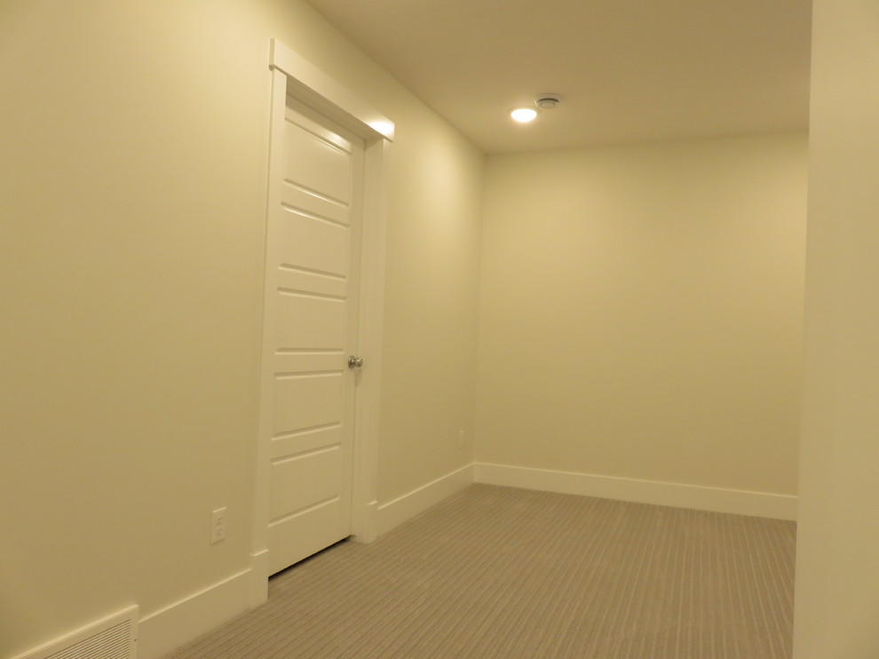 Home design - small transitional home design idea in Calgary