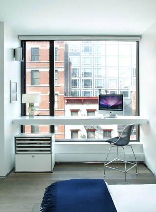 soho loft master bedroom desk - modern - bedroom - new york -