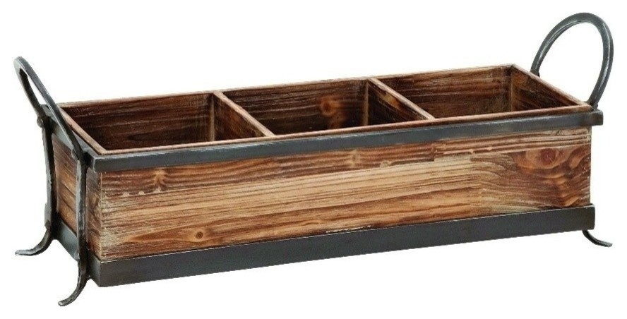 Wood Metal Tray 54419