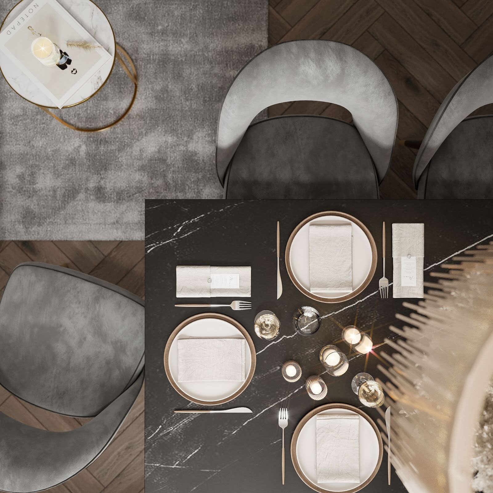 Кухня-гостиная в ЖК Лучи