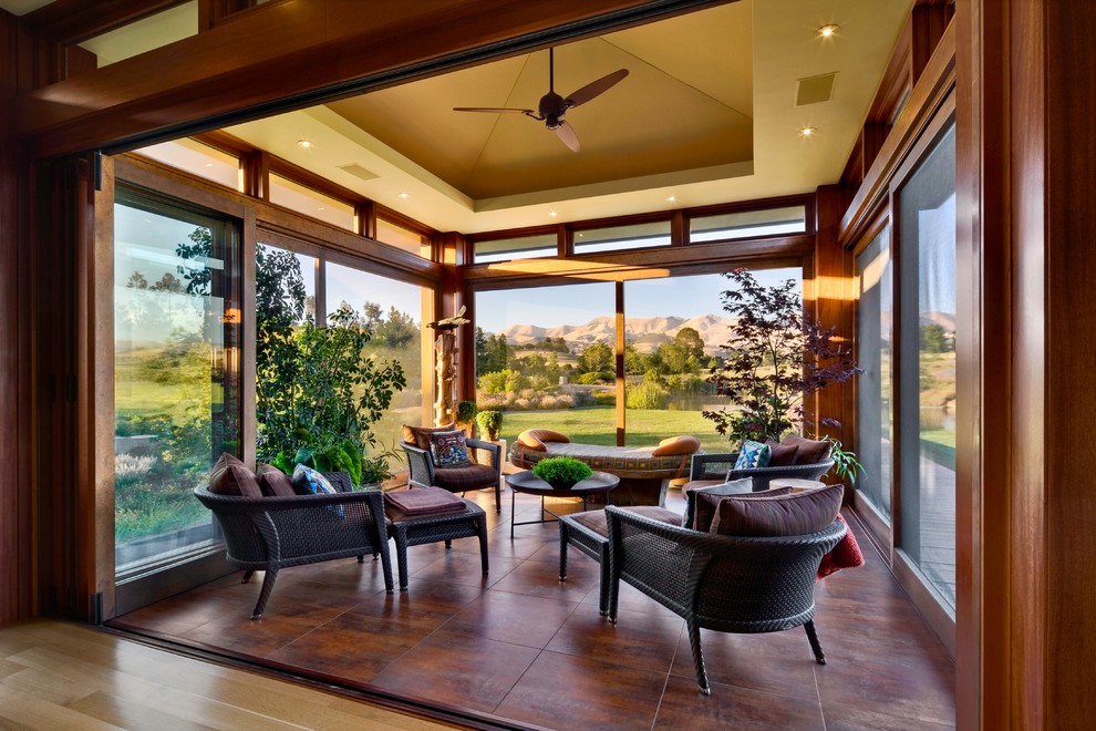 Eclectic verandah in Santa Barbara.