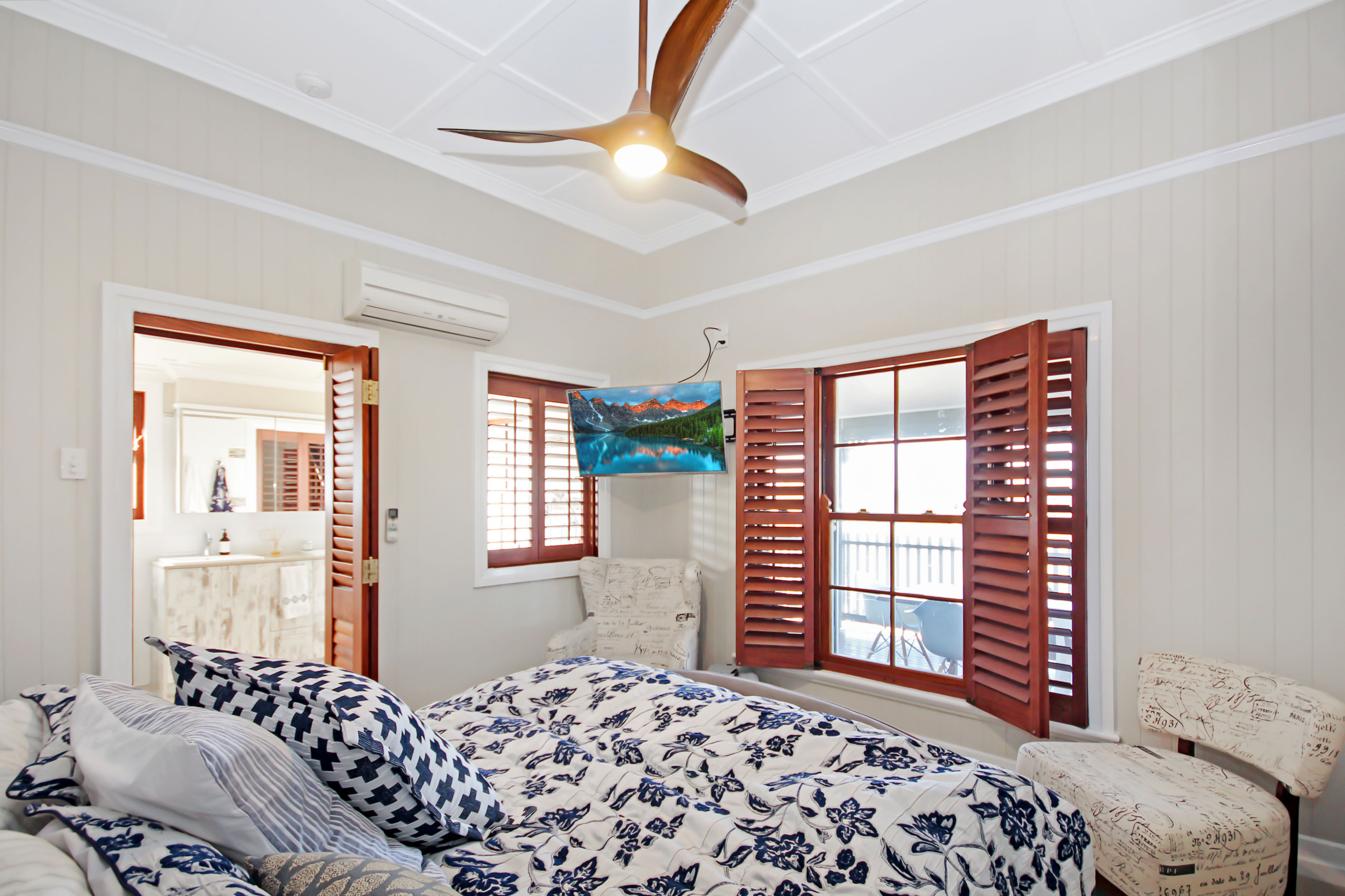 Traditional bedroom with a view