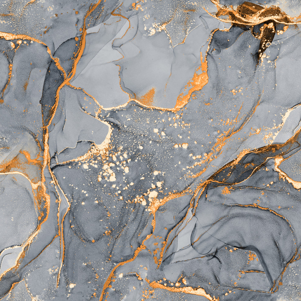 Grey and Gold Marble 32'x20.8" Wallpaper Contemporary Wallpaper