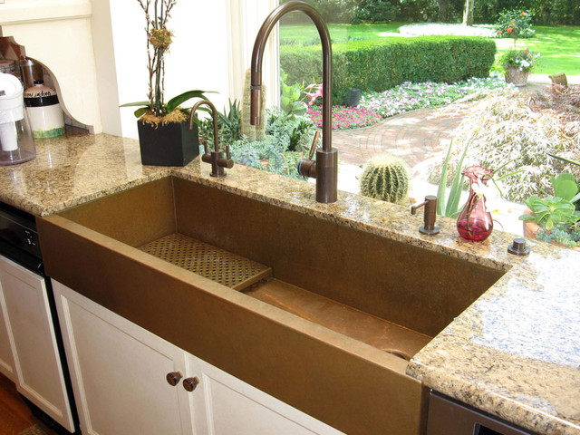 Huge Copper Sink And A Kitchen With A View Featuring A