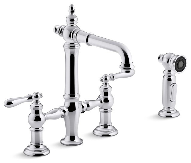 Kohler K 76520 4 Artifacts Bridge Kitchen Faucet With Sidespray Kohler K 76520 4 Artifacts Bridge Kitchen Faucet