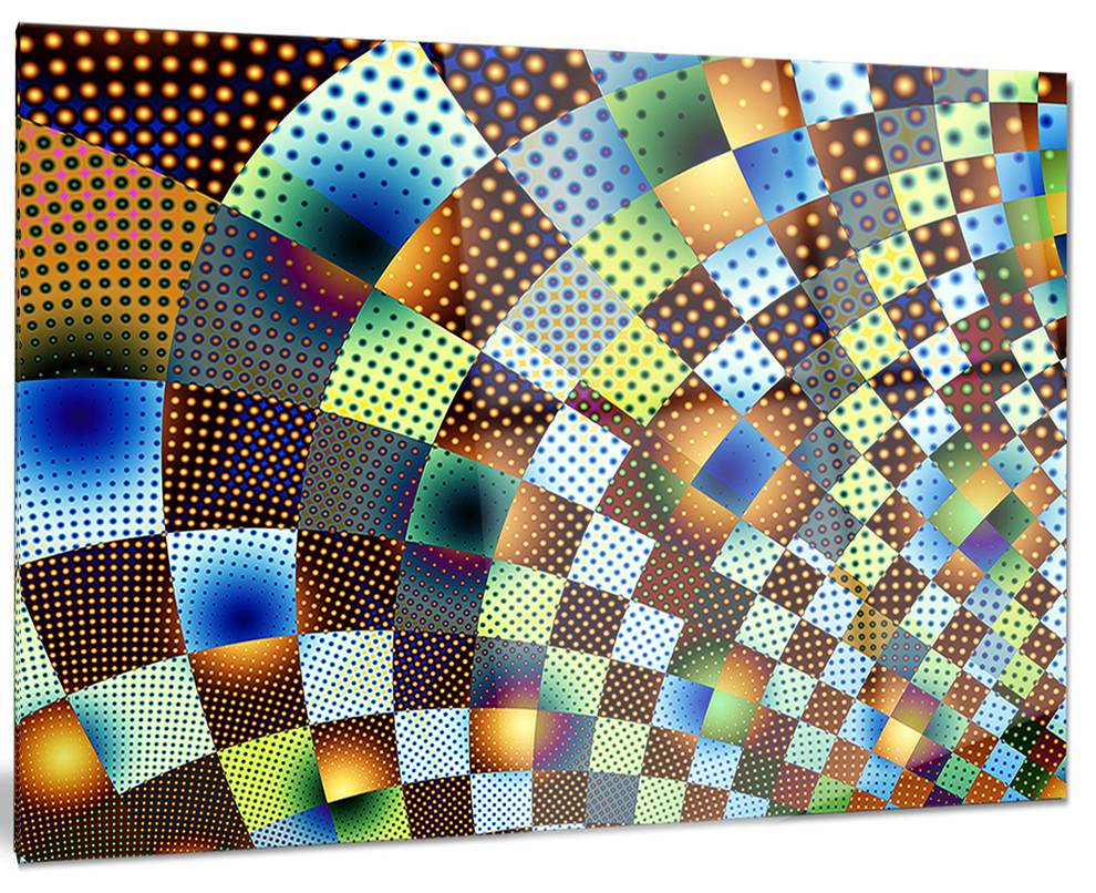 "Fractal Geometric Ornament Design" Glossy Metal Wall Art, 40"x30