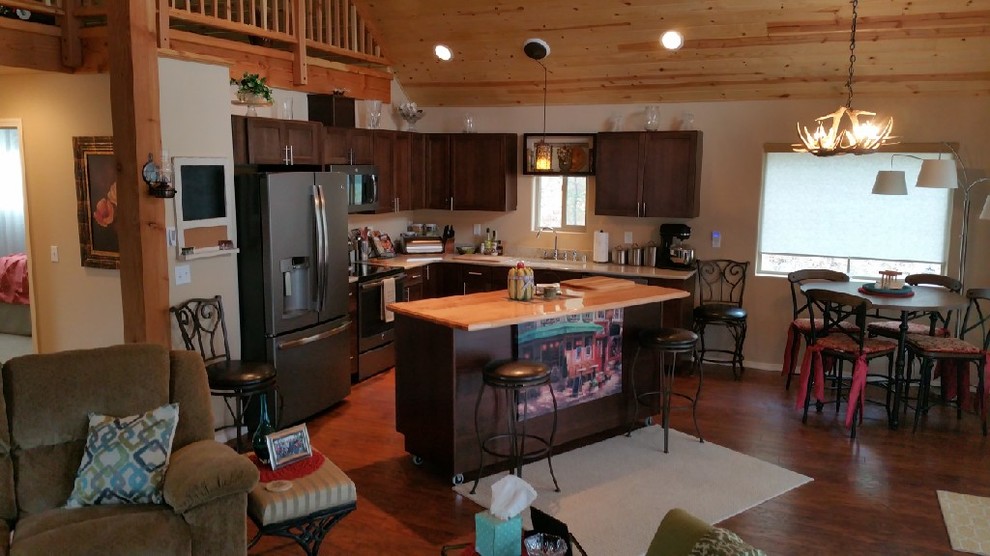 Example of a mountain style kitchen design in Seattle