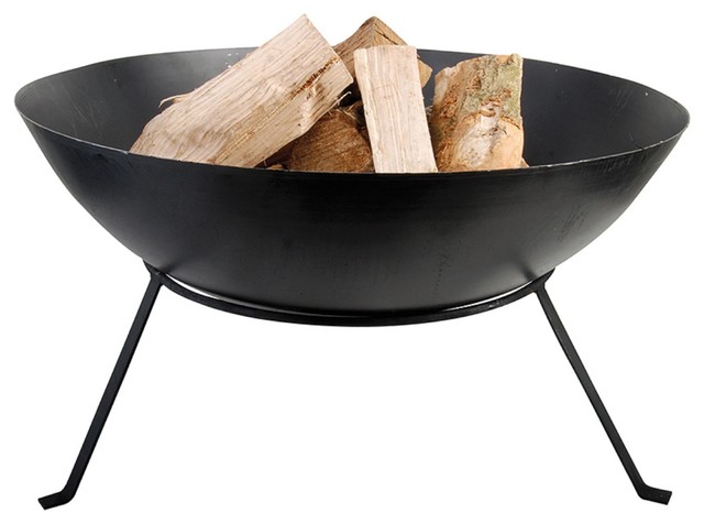 Esschert Design Portable 23" Black Fire Pit Bowl
