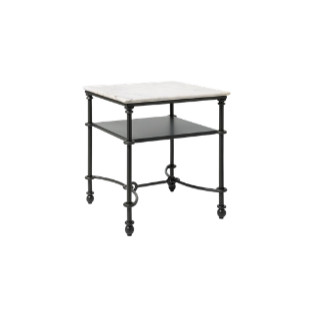 Metal and Marble Side Table with Shelf White Carrara Marble/Dark Bronze - Threshold™ designed with Studio McGee