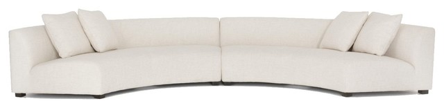 2 Piece Curved Sectional Sofa, Curved Leather Sectionals