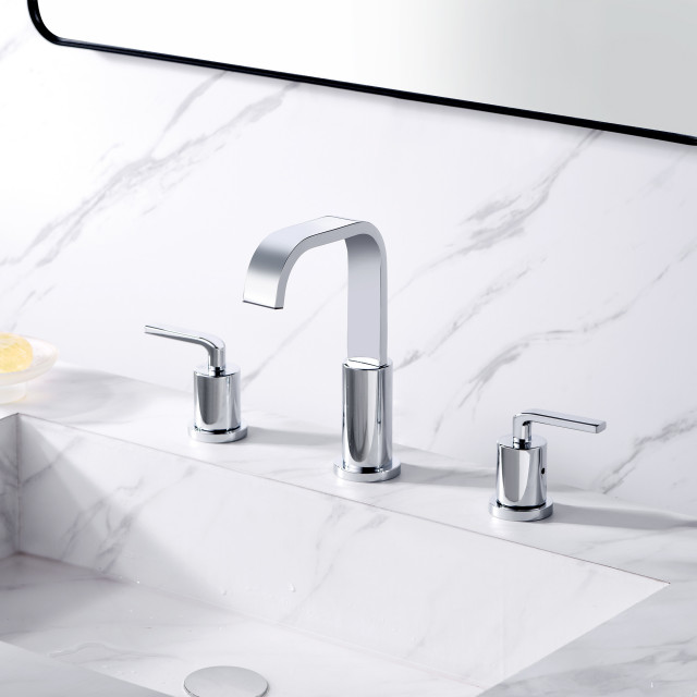 Luxier WSP03T 2Handle Widespread Bathroom Faucet with Drain