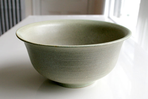 Kaska Large Pistachio and Grey Bowl by Leili Design