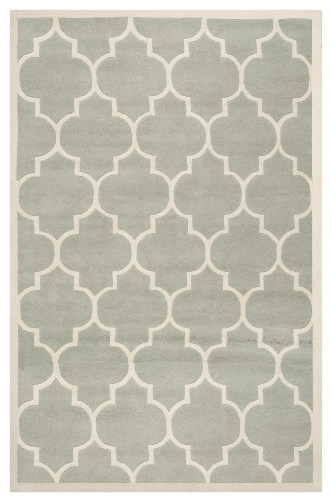 Safavieh Handmade Moroccan Gray Wool Indoor Rug (6' x 9')