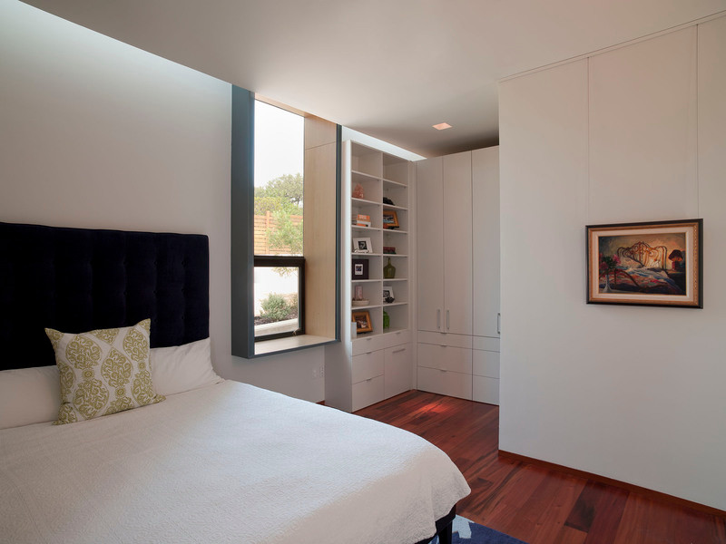 Inspiration for a modern bedroom in Austin.
