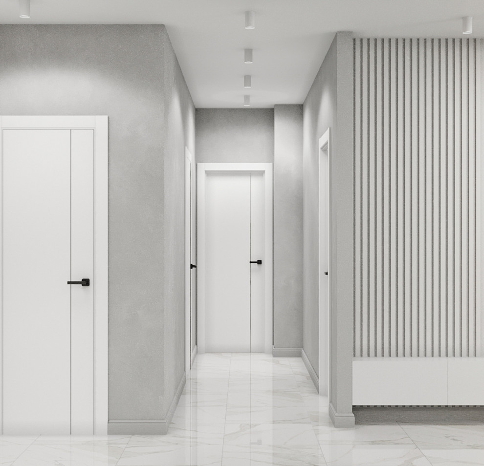 Квартира с современной гостиной с отсылками к ар-деко. Проект 2022 года