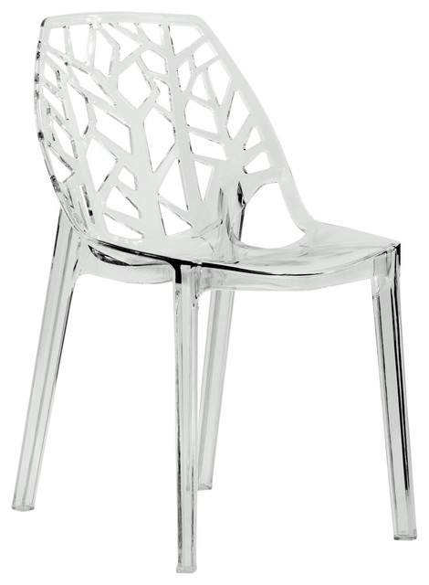 Leisuremod Cornelia Hollow Back Lucite Dining Chair Contemporary Outdoor Dining Chairs By Leisuremod