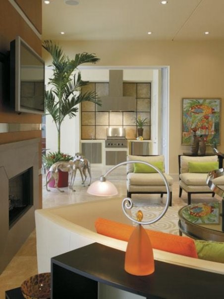 Design ideas for a contemporary family room in Orlando.