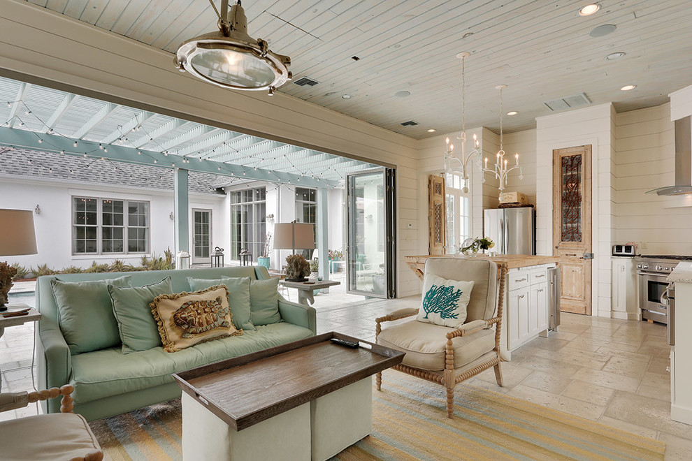Photo of a beach style living room in New Orleans.