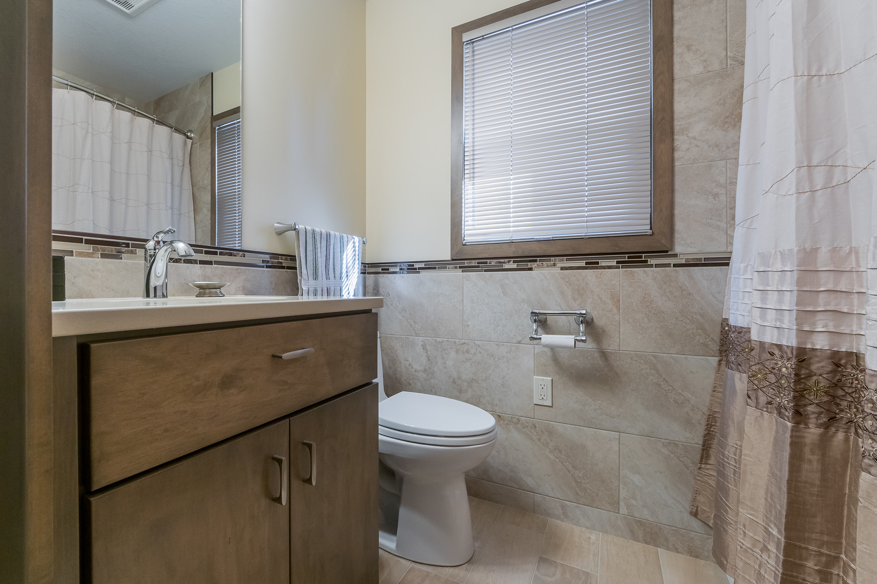 Transitional Hall Bathroom