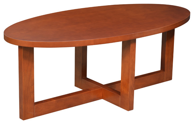 Chloe 48"x24" Oval Coffee Table, Cherry