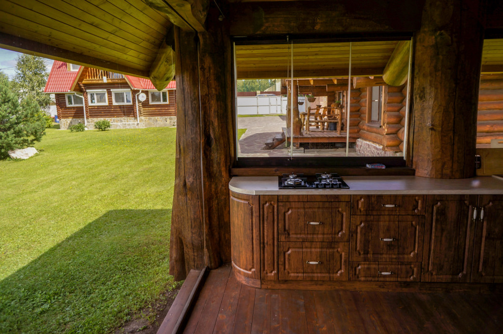 Беседка post&beam с безрамным остеклением