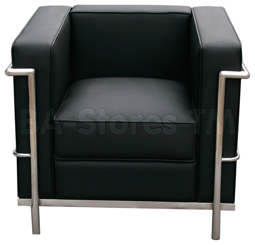 Cour Italian Black Leather Chair