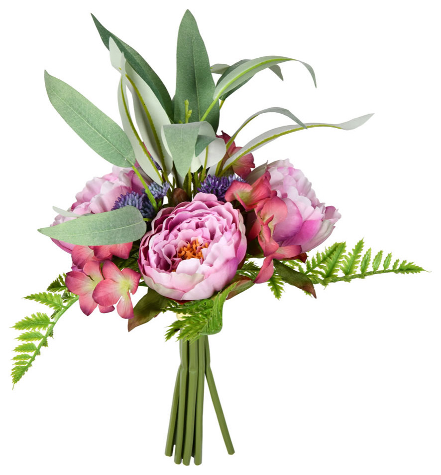 14'' Pink-Mauve Peony Bouquet  2/Pk