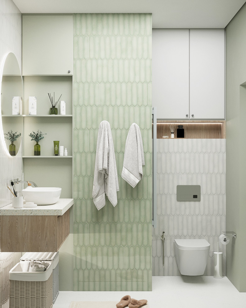 Ванная в квартире для молодой пары в Балтийской жемчужине