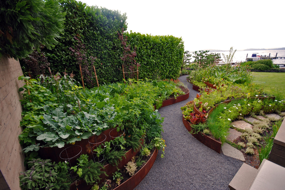 Contemporary garden in Seattle.