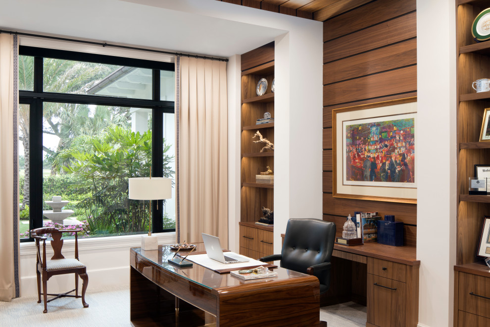 This is an example of a coastal home office in Miami.